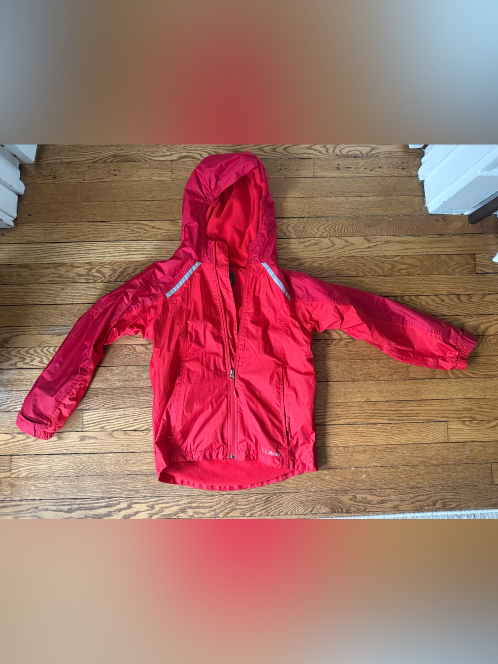 L.L. Bean Red Kids Hooded Jacket - Size Medium (10-12)